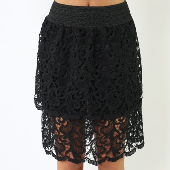 NWT Musa Lace Crochet Black skirt - Picture 2 of 3